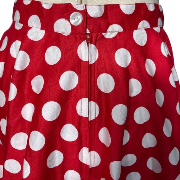 Hell Bunny Vixen Red & White Polka Dot Mariam Circle Skirt - Picture 5 of 7